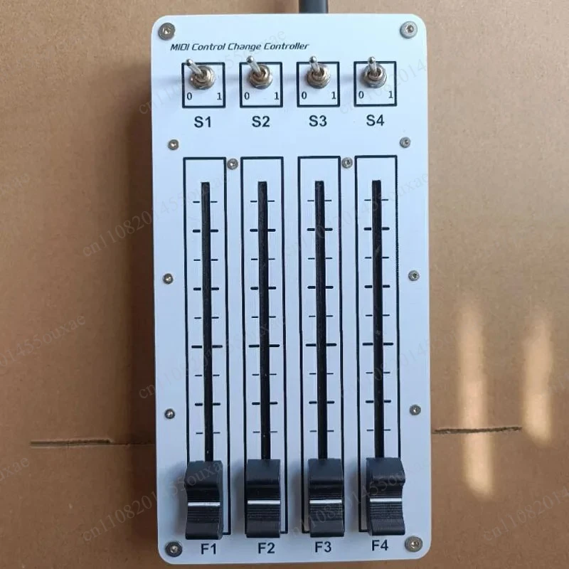 Portable USB MIDI Controller with 4 Faders & 4 Switches, Plug-and-Play MIDI Interface