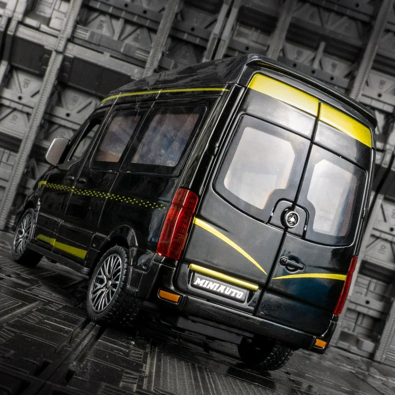 1:24 Mercedes-Benz Sprinter MPV Simulation Diecast Metal Alloy Model car Sound Light Pull Back Collection Kids Toy Gifts A466