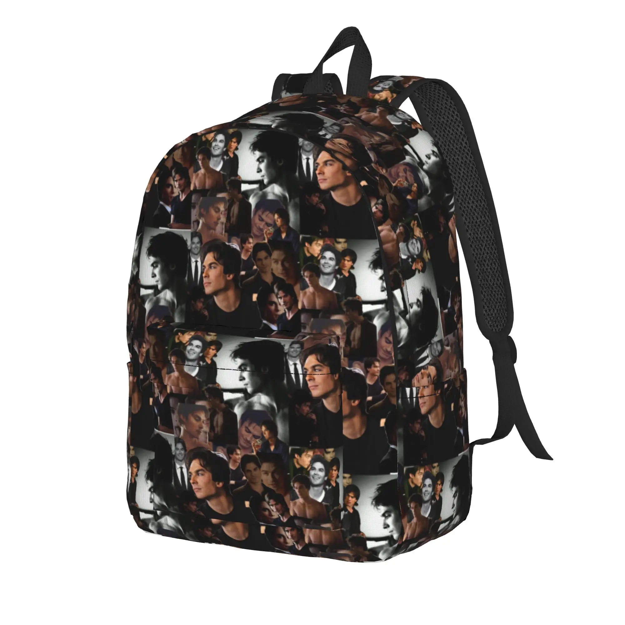The Vampire Diaries Resuable Movie Backpack Damon Salvatore Casual Backpacks University Breathable High School Bags Rucksack