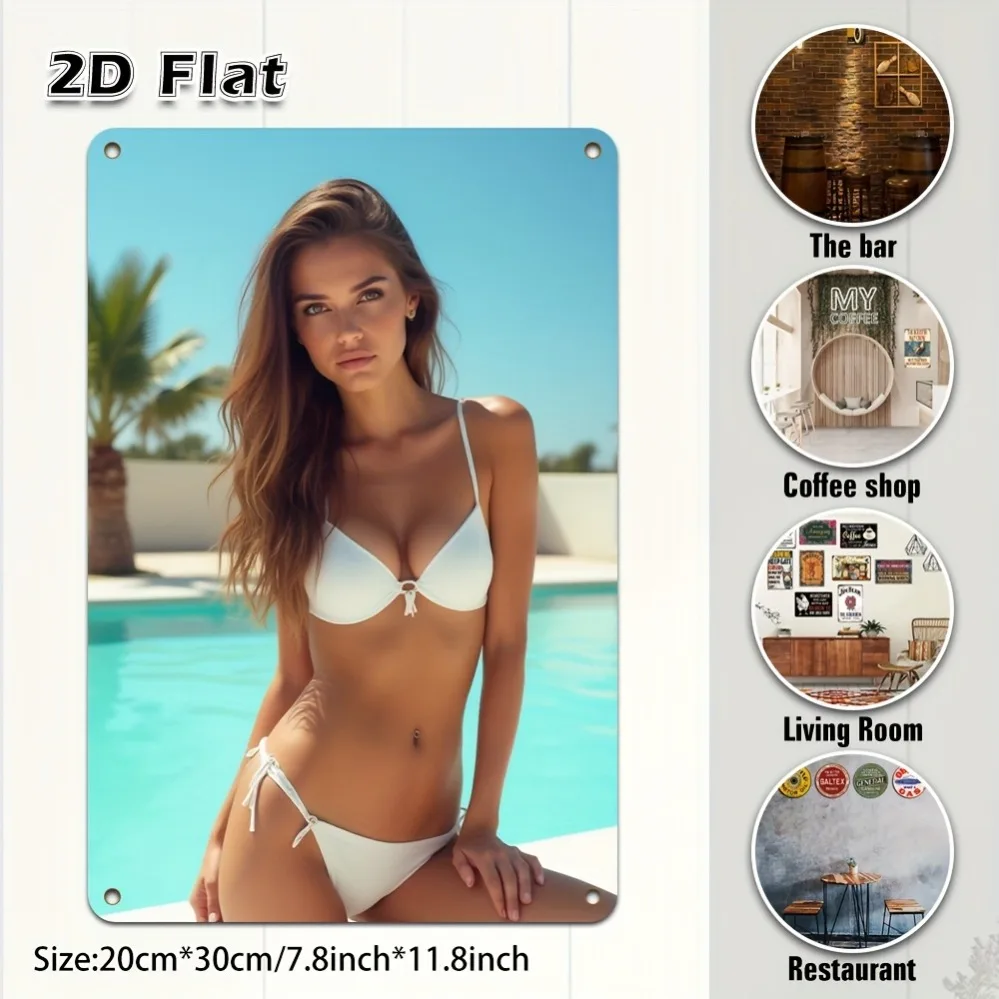 

Sexy Bikini Girl 2D Wall Art Decor for Home Bar Cafe Garage, Perfect Halloween Christmas Gift