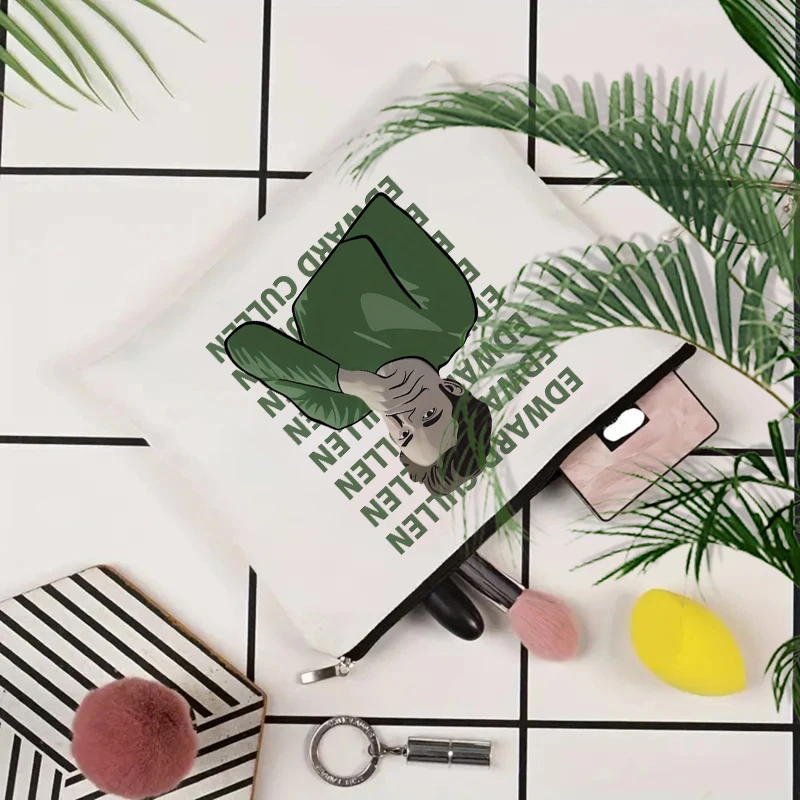 

Twilight Movie Merchandise Makeup Bags Canvas Zipper Pouch Travel Cosmetic Storage Bag Pencil Case Vampire Cullen Character Gift