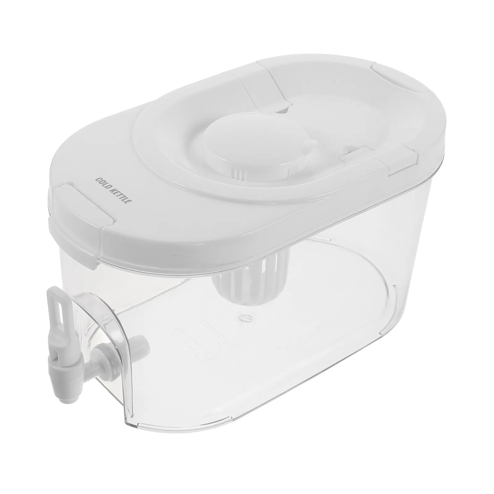 

1-Gallon Food Grade Plastic Beverage Dispenser Cold Water Kettle for Fridge Lemonade Juice Pitcher with Lock Lid Spigot Fruit