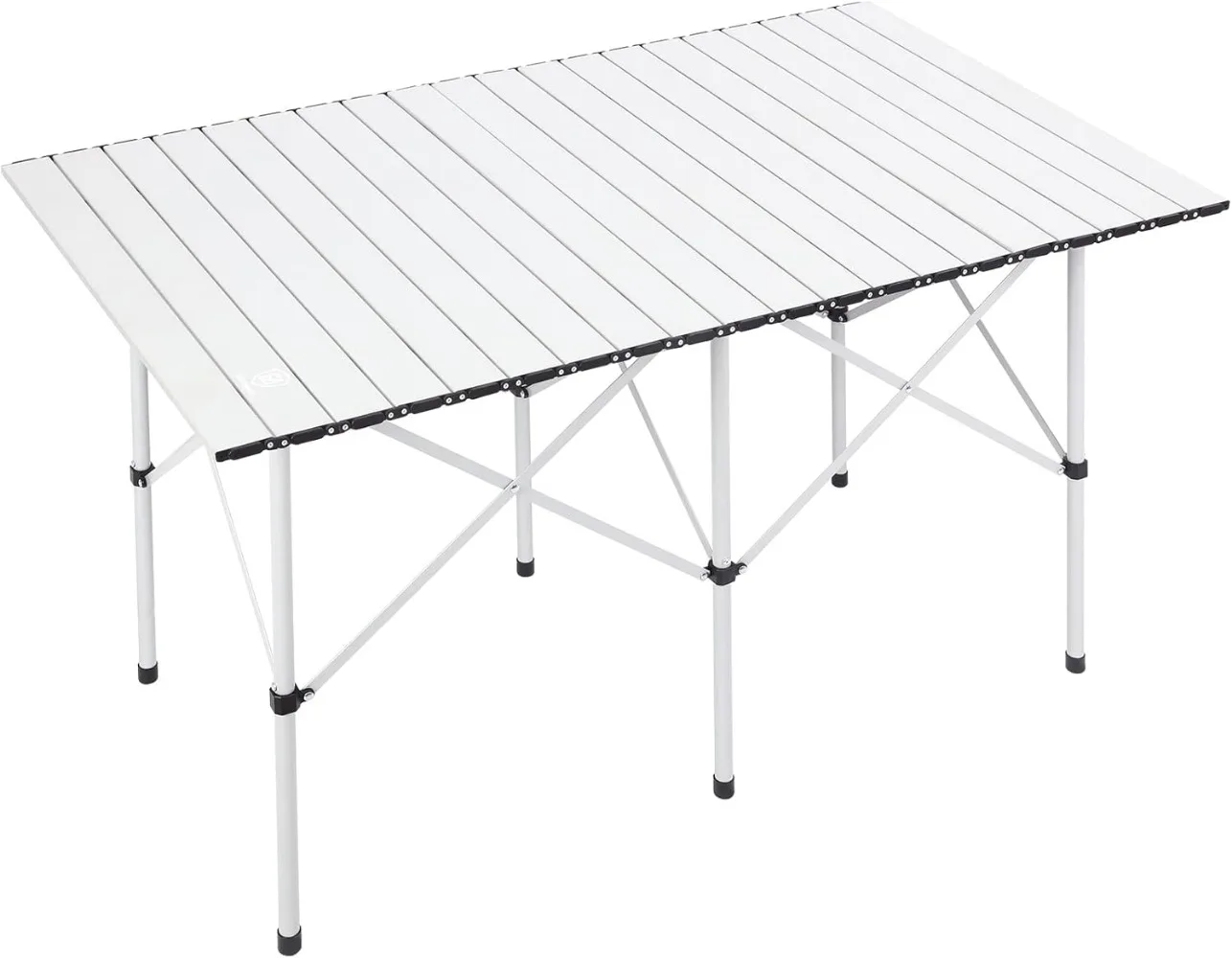 

Camping Table Fold Up Lightweight 4-6 Person Portable Roll Up Aluminum Table with Carry Bag for Outdoor White