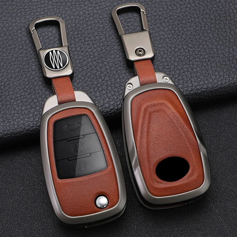 سبائك الزنك سيارة مفتاح القضية 3 زر الوجه المفاتيح التحكم عن بعد Fobs حامي غطاء سترة ل FAW Besturn X80 2018 2019 2020 #2