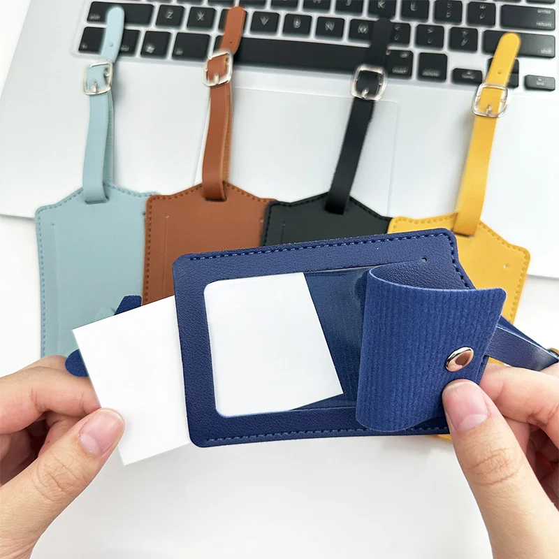 [YU] Etichetta per bagagli creativa in pelle PU Etichetta per bagagli ribaltabile anti-smarrimento per valigia da viaggio e da viaggio