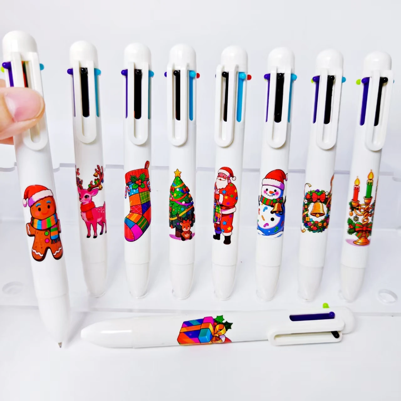 

11 шт./17 шт. красочная рождественская тема разноцветная шариковая ручка креативные студенческие канцелярские принадлежности с героями мультфильмов ручка для письма