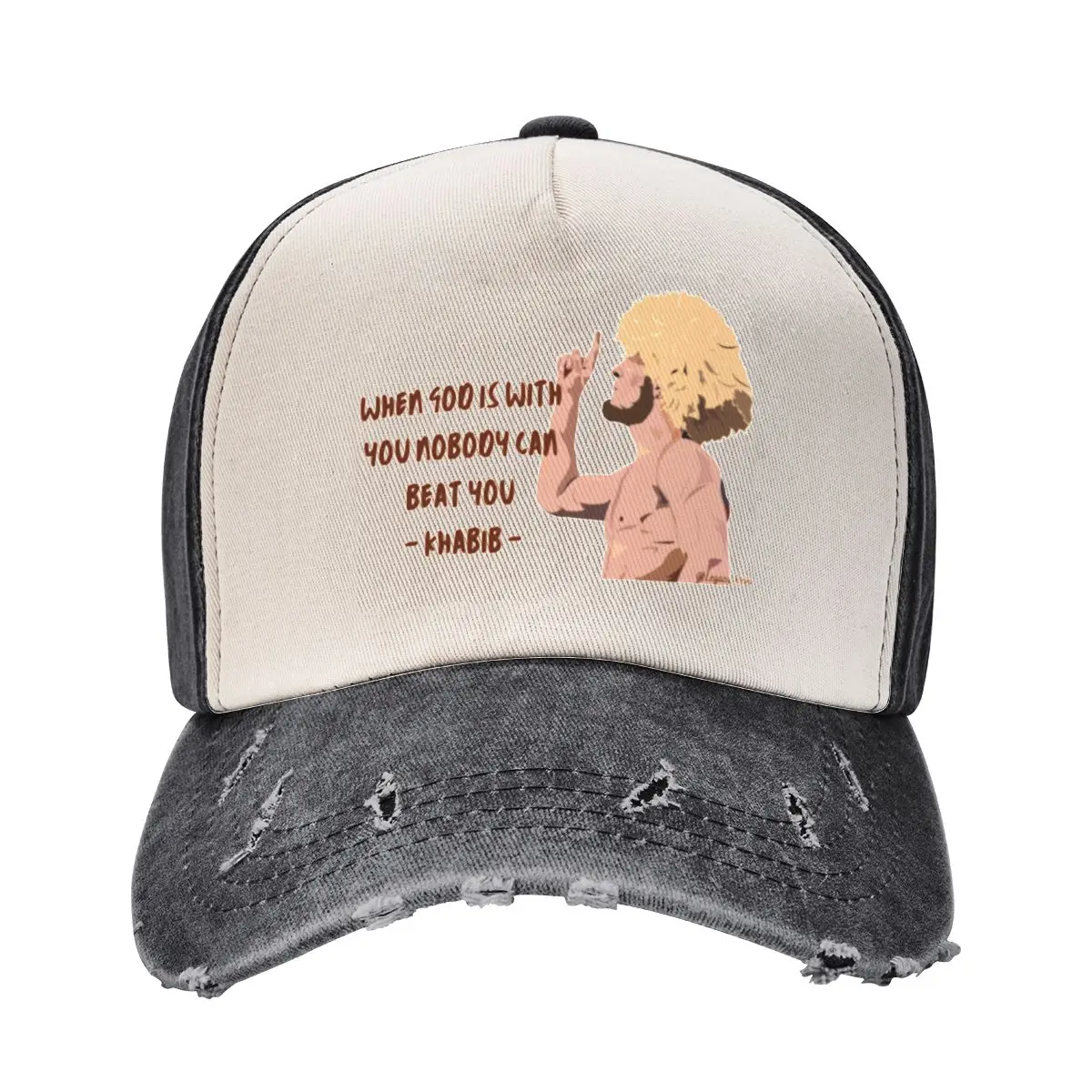 Khabib Nurmagomedov If God Is With You Nobody Can Beat You Baseball Cap Luxury Man Hat Custom Cap Rave Caps Male Women's