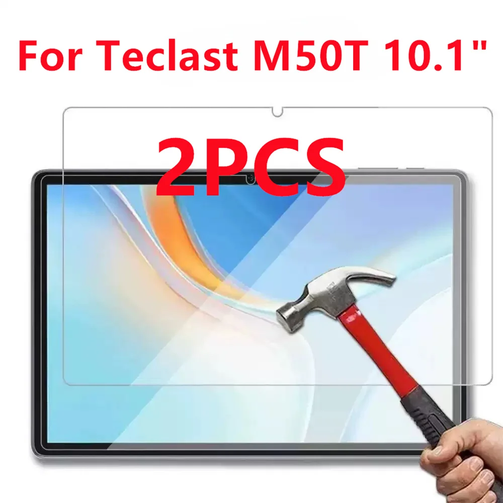 2 個 9H 強化ガラスタブレットスクリーンプロテクター Teclast M50T 10.1 インチ用指紋防止傷防止 HD 保護フィルム