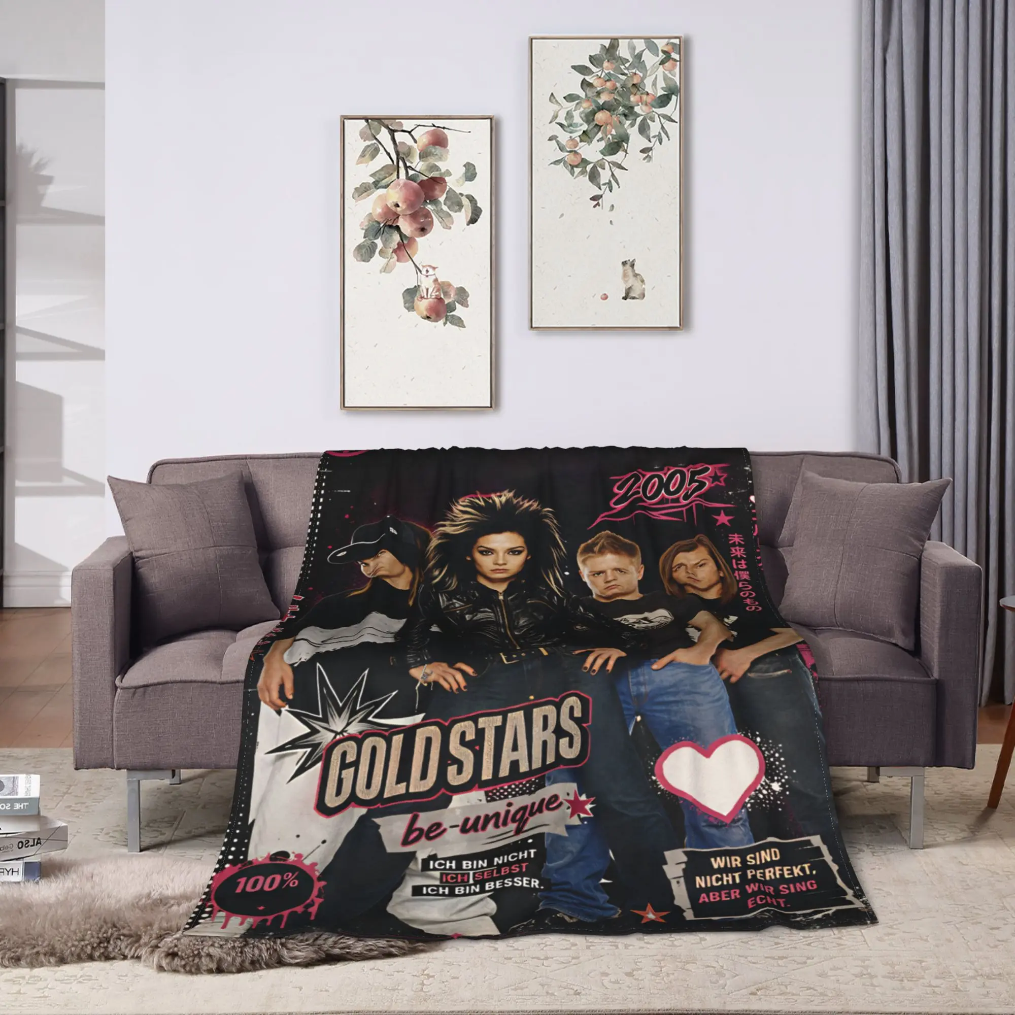Soft Blankets Travel Tokio Hotel Bill Tom Kaulitz  Throw Blanket  Flannel Bedspread For Home Decor Graphic Sofa Bed Cover