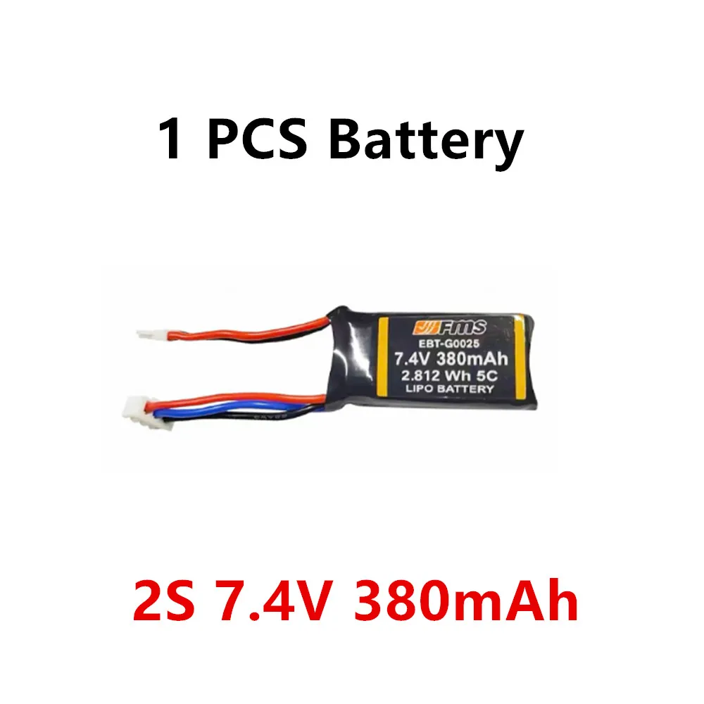 FMS FCX24M Rc Car Battery 2S 7.4V 380mAh  / Charging Cable Suitable For: FMS FCX24M Rc Car Accessories Battery FMS FCX24M Batter