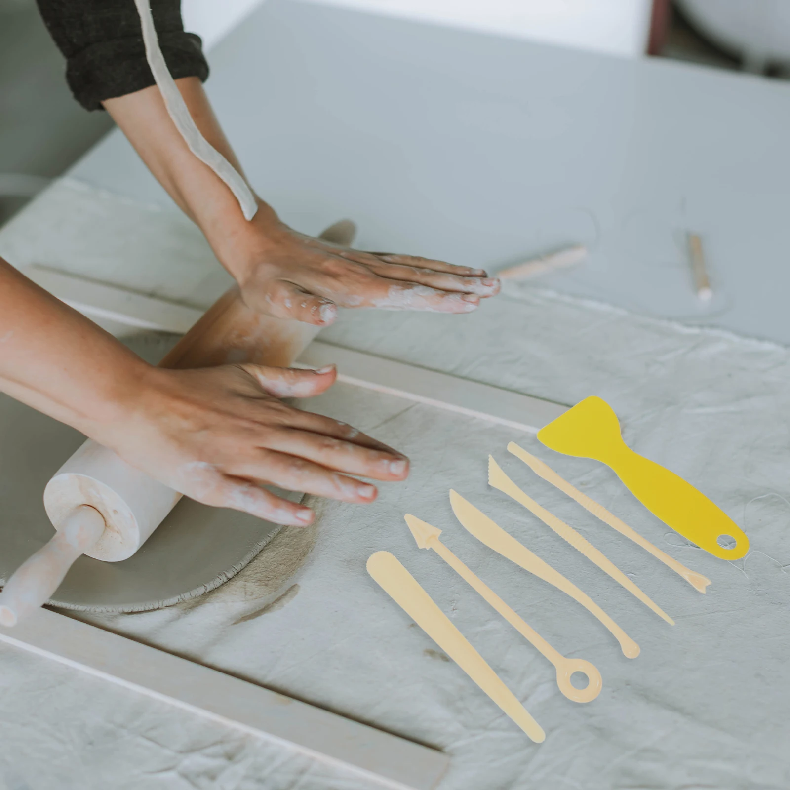 

1 set Sturdy Plastic Carving Sculpting Kit Polymer Clay DIY Shaping Ceramic Craft Clay Sculpting Tools Supplies