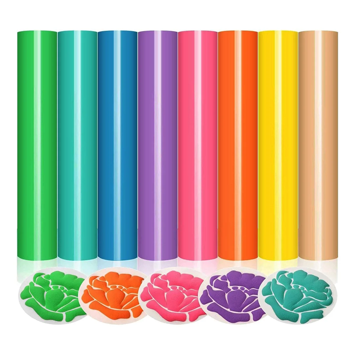 Puff Vinyl Heat Transfer-8 Colors 3D Puff HTV Heat Transfer Vinyl 30X25cm Pastel Colored Puffy Iron-on Vinyl T-Shirt-ROWI