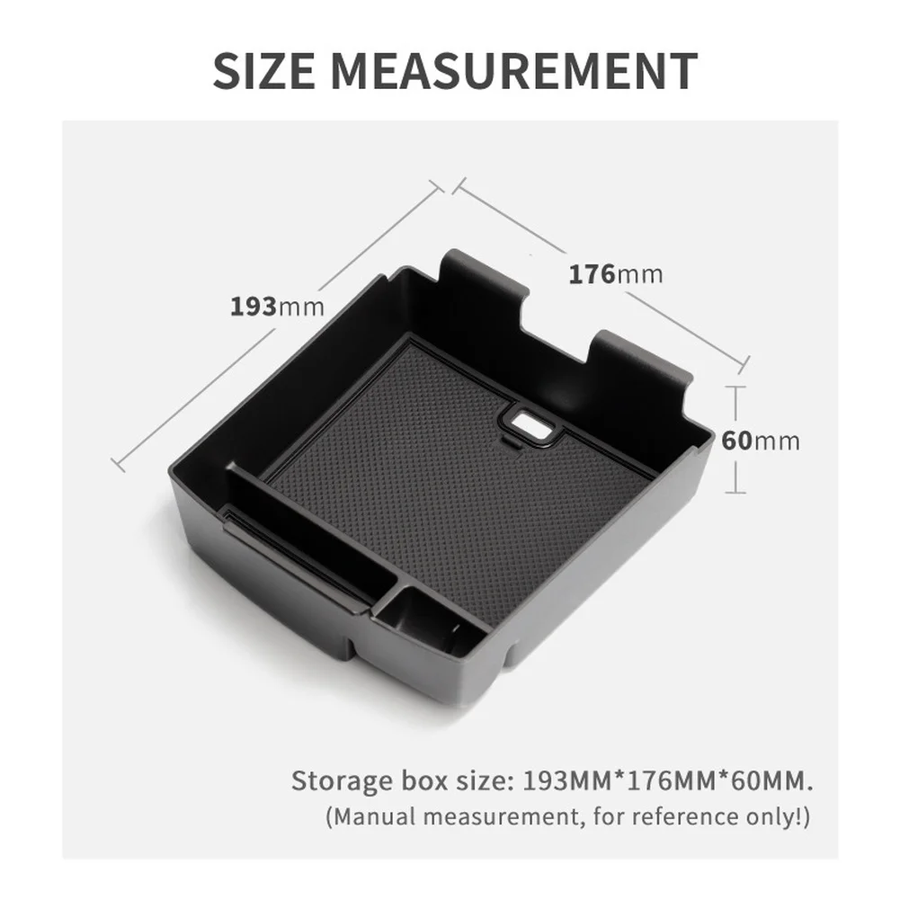 Car Armrest Storage Box For Hyundai For TUCSON 2025 ABS 19.3*17.6*6cm Car Organizer With Anti-Slip Base Waterproof Stress view 6