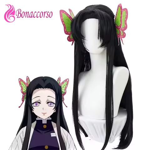Demon Slayer Kochou Kanae Cosplay Wig Synthetic Long Straight Wig Anime Coser Cute Girl High Quality Wig Halloween Party