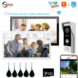 7/10 Zoll 1080p Video Intercom Smart Home Wifi Tuya App Video phon RFID Zugangs kontroll system für Villa Wohnung Video citofono