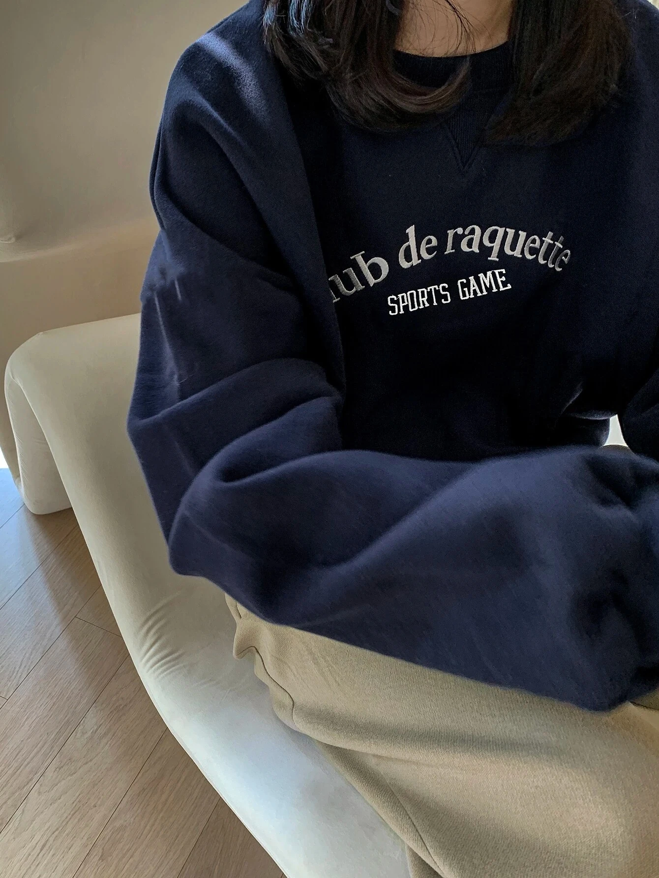 Club De Raquette Letter Printing Women\'S Hooded Harajuku Oversize Hoodies Fashion Fleece Hoodie Autumn Casual Women Clothing