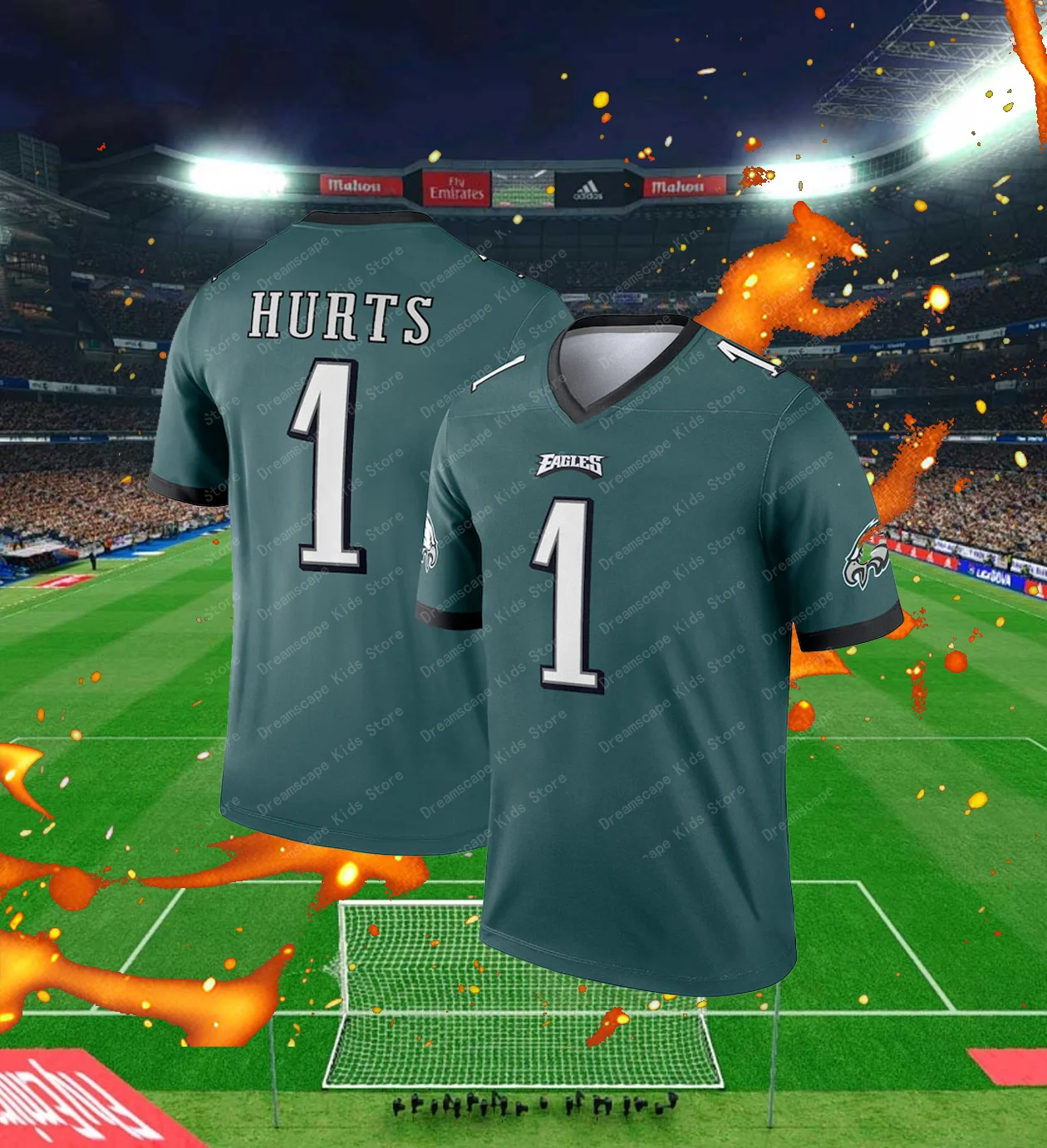 25/24 New Arriavl Summer Men T-shirt Jalen Hurts Philadelphia Eagles No.1 Quick Drying Women Men T-Shirt Adult Jersey Kit Top