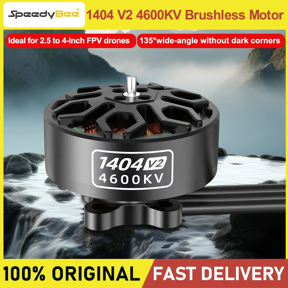 

Двигатель SpeedyBee 1404 V2, 4600 кВ, 4S, LiPo для Bee25, 2,5-дюймовый FPV-дрон, подходит для жестокого полета, 2,5-4-дюймового самолета с возможностью путешествий по времени