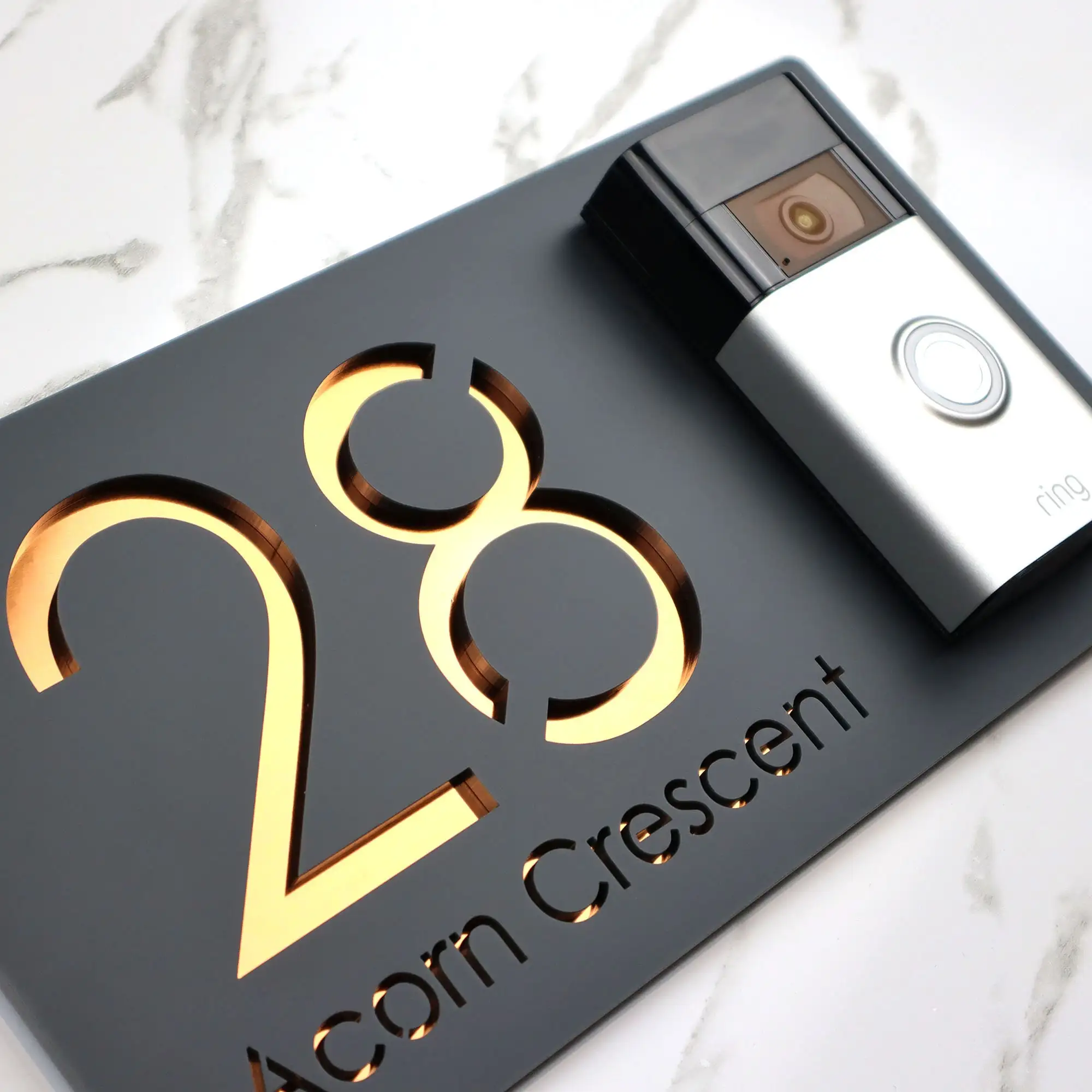 Custom Ring Nest Video Wifi Bell Mounting Plate Laser Cut Matte Floating House Sign Doorbell Not Included