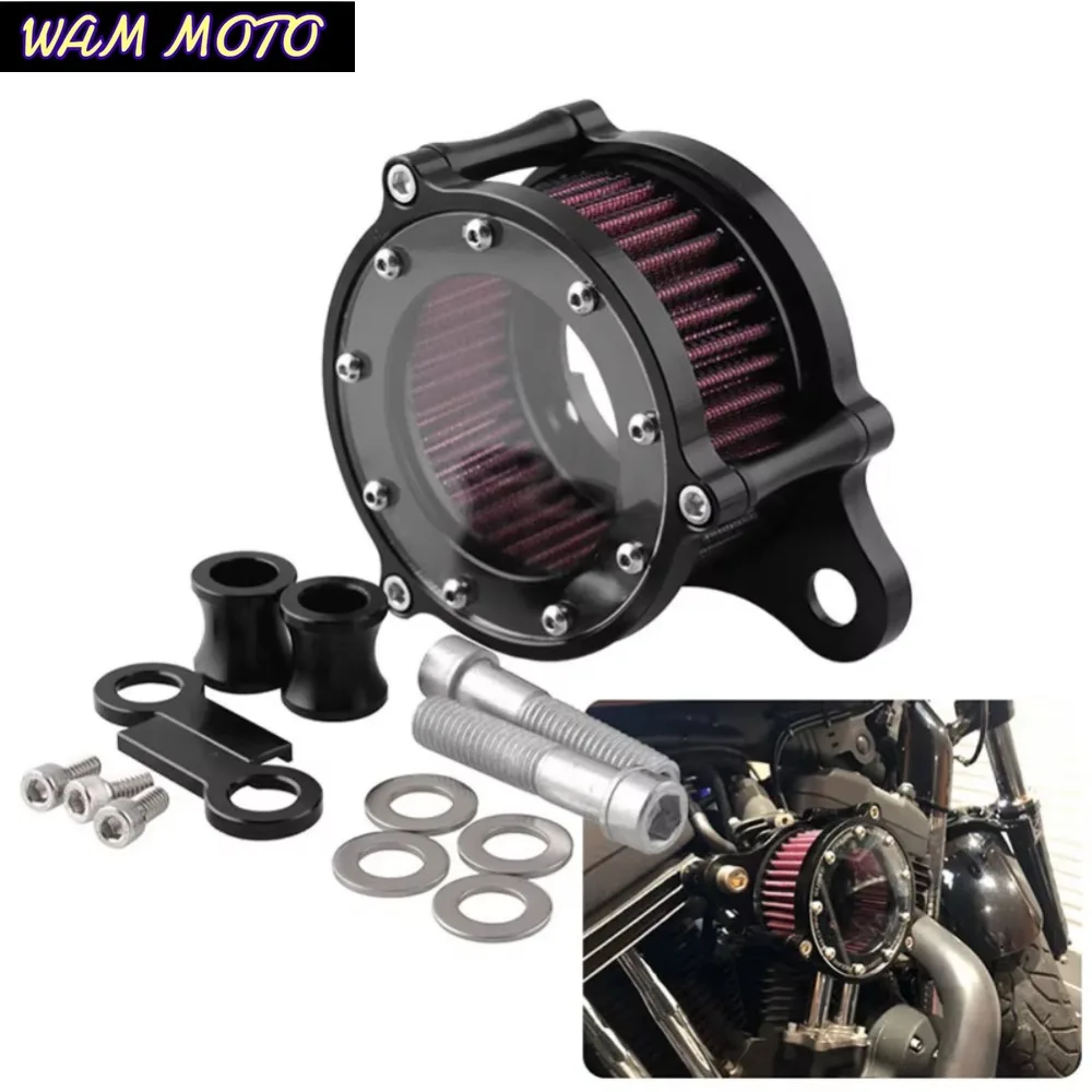 Motorcycle Air Cleaner Intake System Filter or Harley Sportster Iron XL 883 1200 72 48 1988-2022