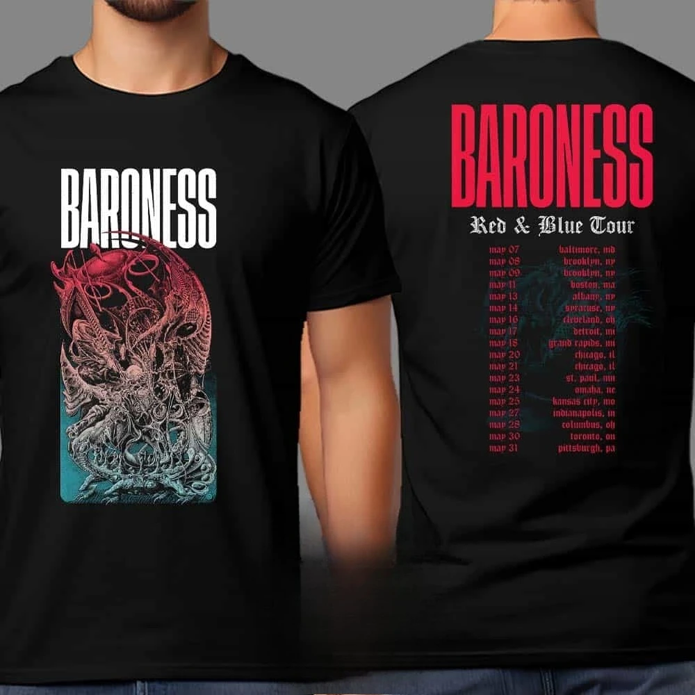 جولة الموسيقى الإبداعية - تي شيرت برقبة دائرية للمعجبين مع أيقونة الفرقة وعناصر فنية وتهوية ترفيهية للمتبعين