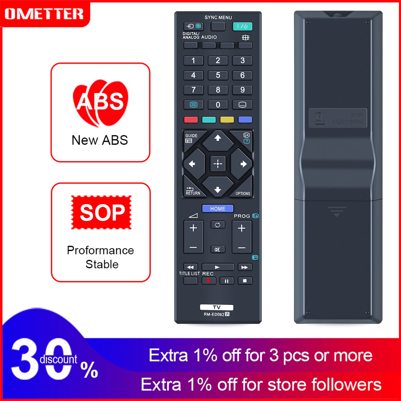 Accoona New Remote Control RM-ED062 Replace for Sony LCD Smart TV Remote KDL-40R485B KDL-40R480 KDL-32R430B