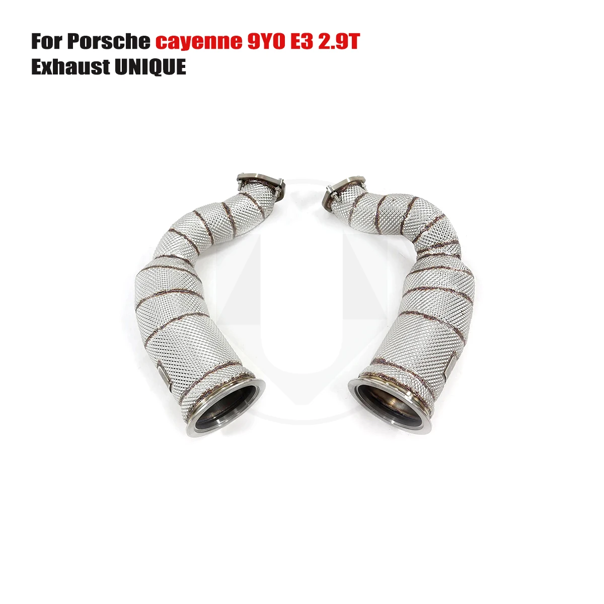 UNIQUE downpipe For Porsche cayenne 9Y0 E3 2.9T RS SS304 exhaust with cat/ without cat downpipeWith insulator