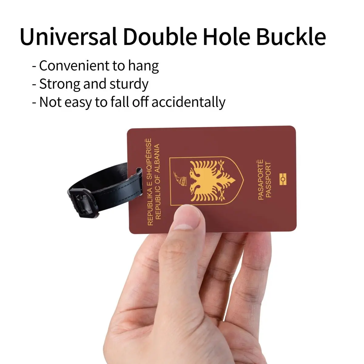 علامات أمتعة جواز السفر ألبانيا المخصصة لحقائب السفر، علامات الأمتعة المضحكة، غطاء الخصوصية، اسم بطاقة الهوية