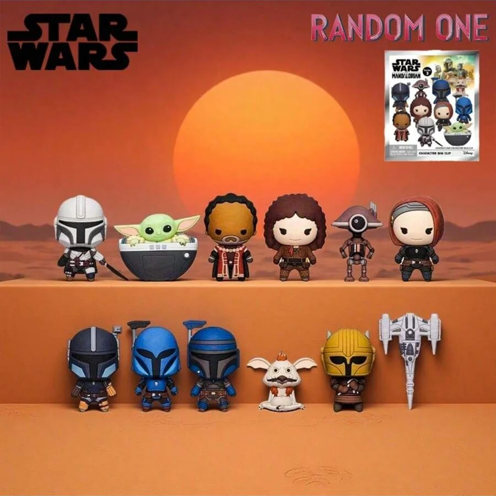 

1 шт. Официальная лицензированная 3D-фигурка Star Wars в слепой коробке, брелок-клипса для сумки, аниме-фигурка, коллекционный брелок, случайный элемент, украшение для рюкзака