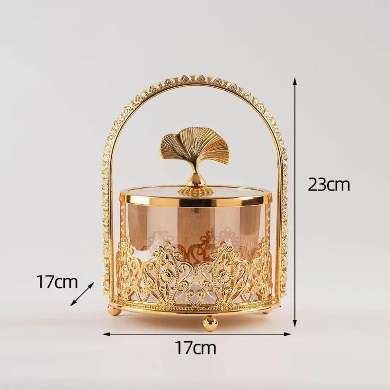 2026 Gold Crystal Glass with Lid Decorative Storage Tank Decorative Ornament Household Home Decoration Accessories دميه للجماع