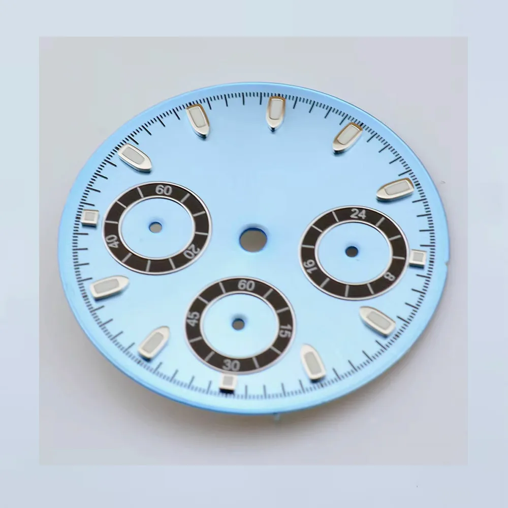 

Mod Watch Dial 29.8mm Dial Blue Luminous Dial Fit for VK63 Movement Watch Case Face VK63 Parts