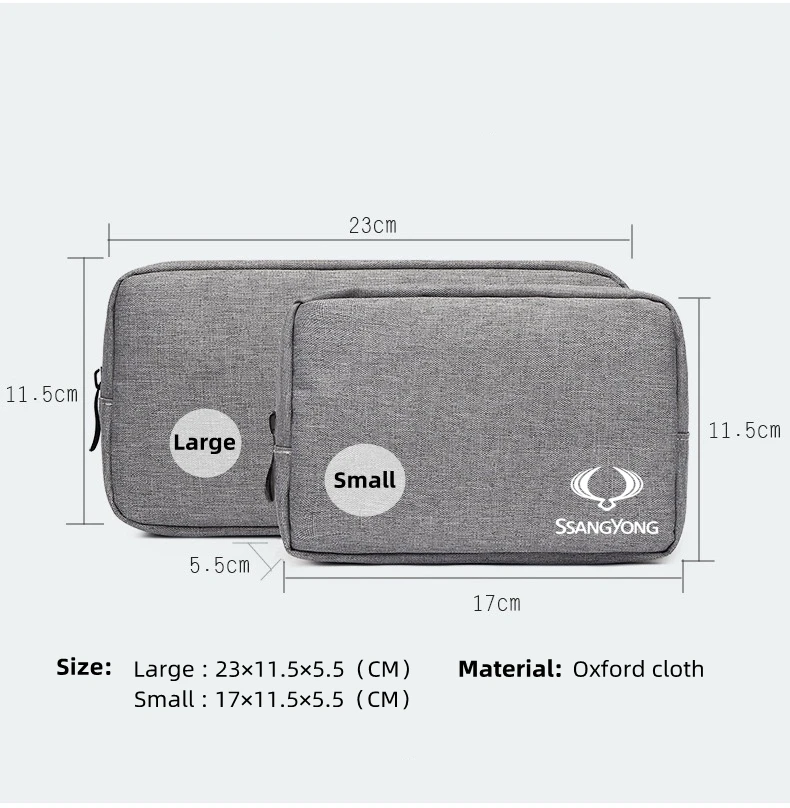 Waterproof Portable USB Data Line Storage Bag For Ssangyong Kyron Rexton Musso Grand Korando 2021 Actyon Sport 2022 G4 Stavic