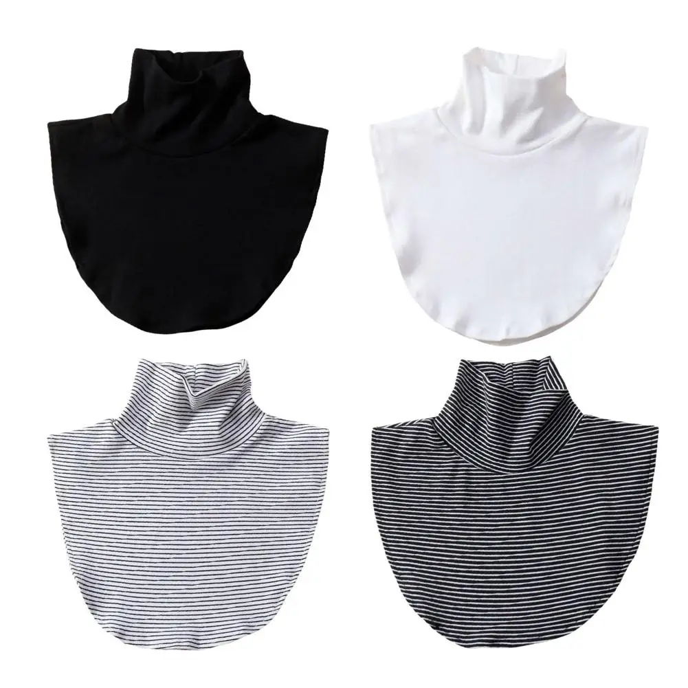 2025 Knitted High Neck Fake Collar Women's Fashionable and Versatile Warm Neck Protection Scarf Elastic Jersey Turtleneck