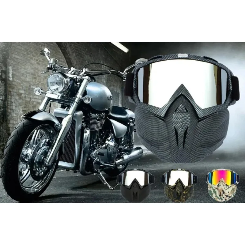 

Retro Face Mask Off Road Motorcycle Racing Goggles Riding Glasses Windshield Sunglasses