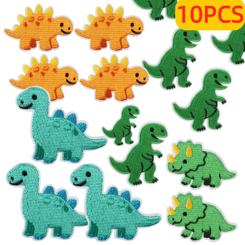 10PCS Children's Birthday Embroidery Bulk Car Basketball Embroidery Cloth Sticker Cake Patch Ironing Little Dinosaur Wholesale