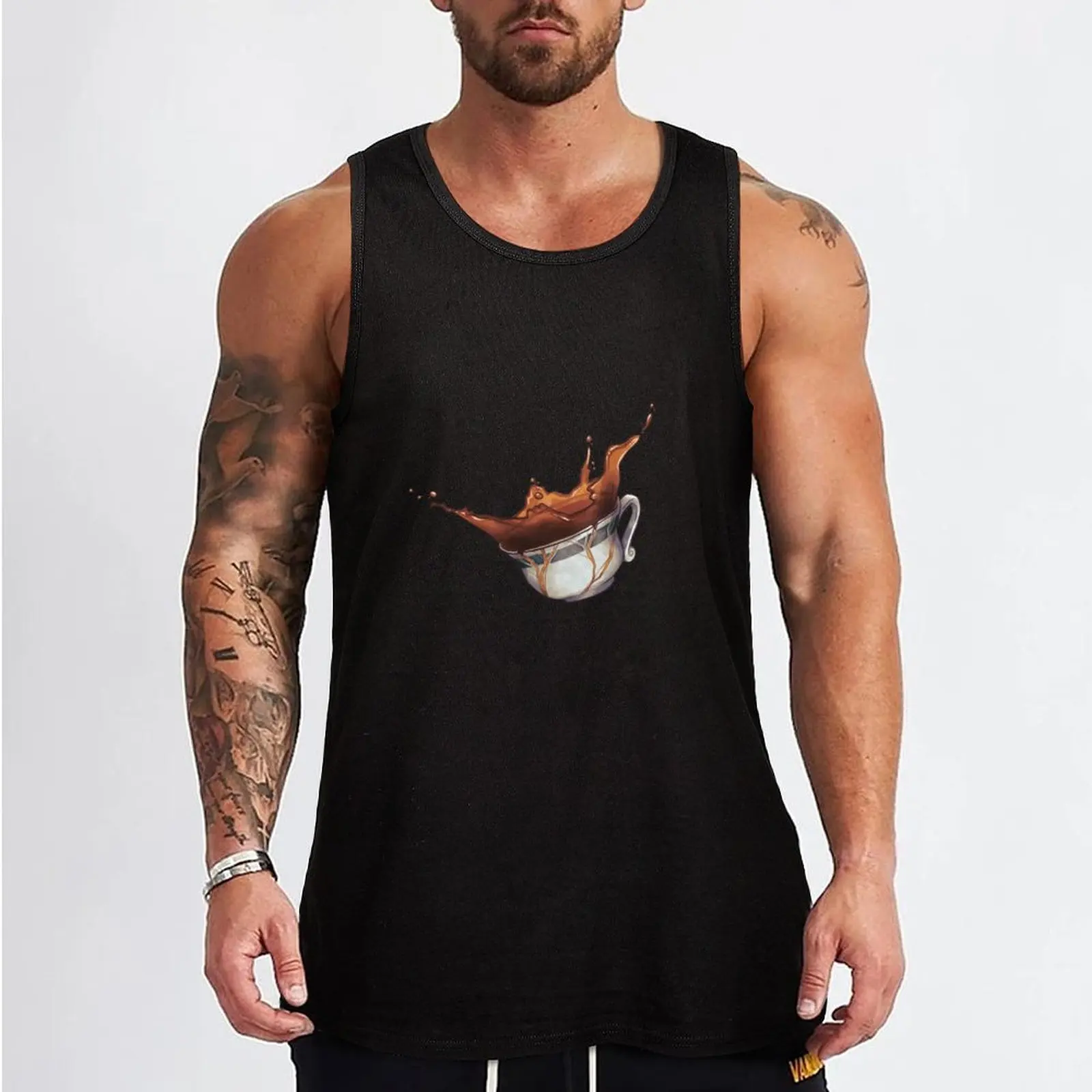 Kintsugi Teacup Tank Top Men's gym clothing new in tops & t-shirt training weight vest