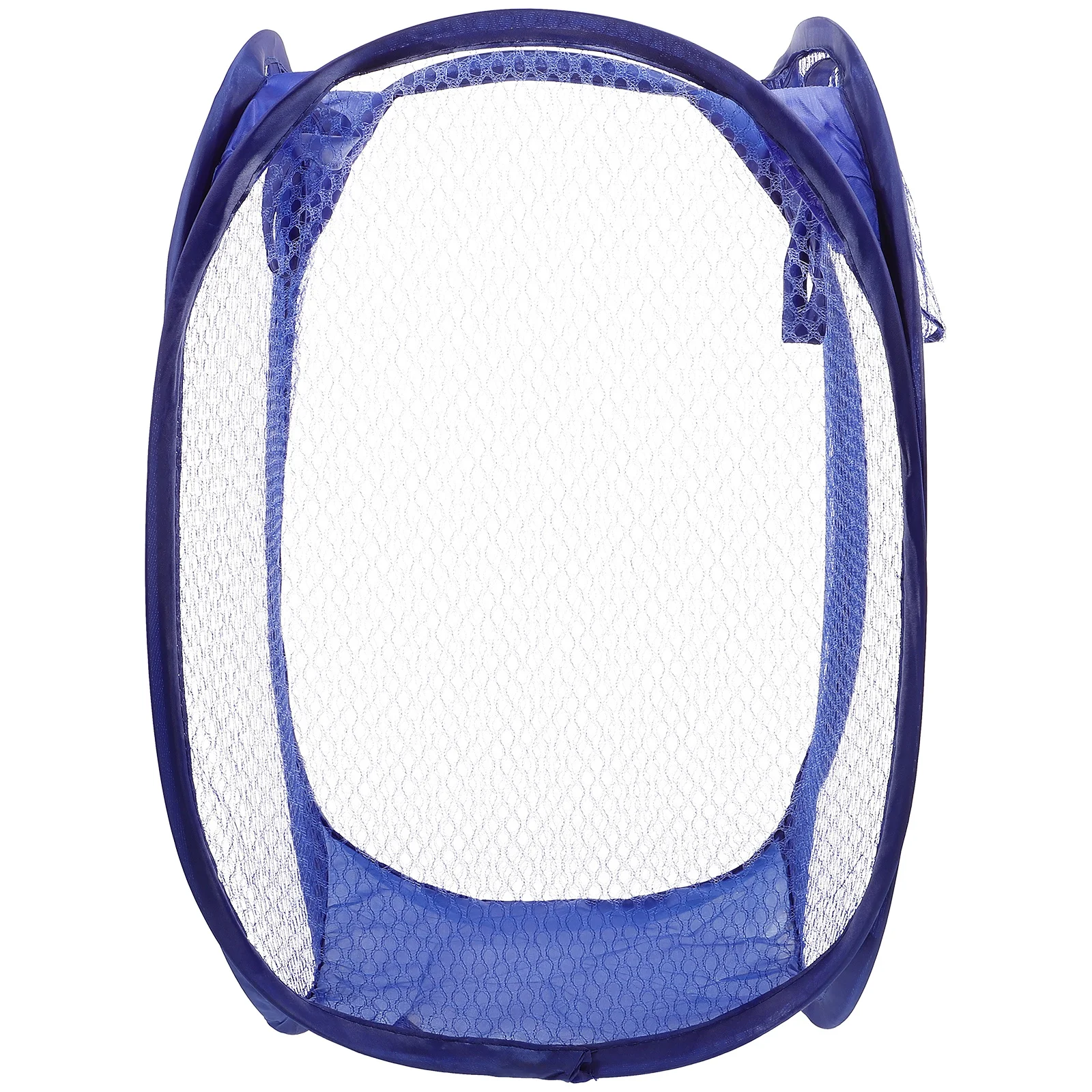 

Blue Foldable Pop-Up Mesh Laundry Hamper Easy Open Dirty Clothes Basket for Dorm College Small Apartment Camping