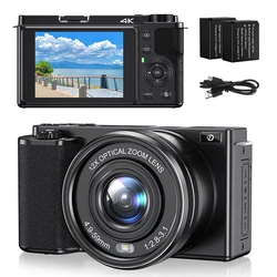 Komery-cámara Digital SLR con Zoom óptico de 12X, videocámara 4K HD de 64MP para fotografía, enfoque automático, WiFi, vídeo Vlog, Webcam cámara Digital SLR con Zoom óptico de 12X cámara Digital SLR con Zoom óptico de