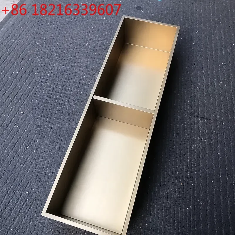 YAOModern Stainless Steel Bathroom Niche Cabinet Vertical Storage Rack with Embedded Sink Shelf for Hotel Home Wall Mounted