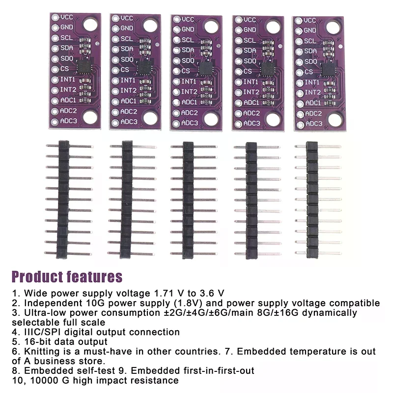 1/3/5Pcs LIS3DSH High-resolution Three-axis Accelerometer Triaxial Accelerometer Module ForArduino