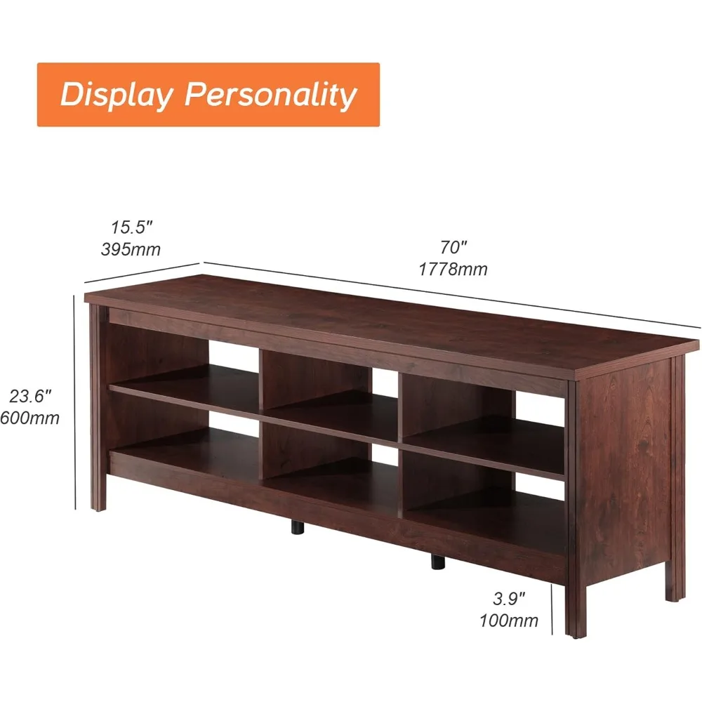 حامل تلفزيون المزرعة لتلفزيون 75 بوصة مع 16 لونًا بإضاءة LED، ومركز ترفيه LED لتلفزيون 65+ بوصة، وحوامل تلفزيون #2