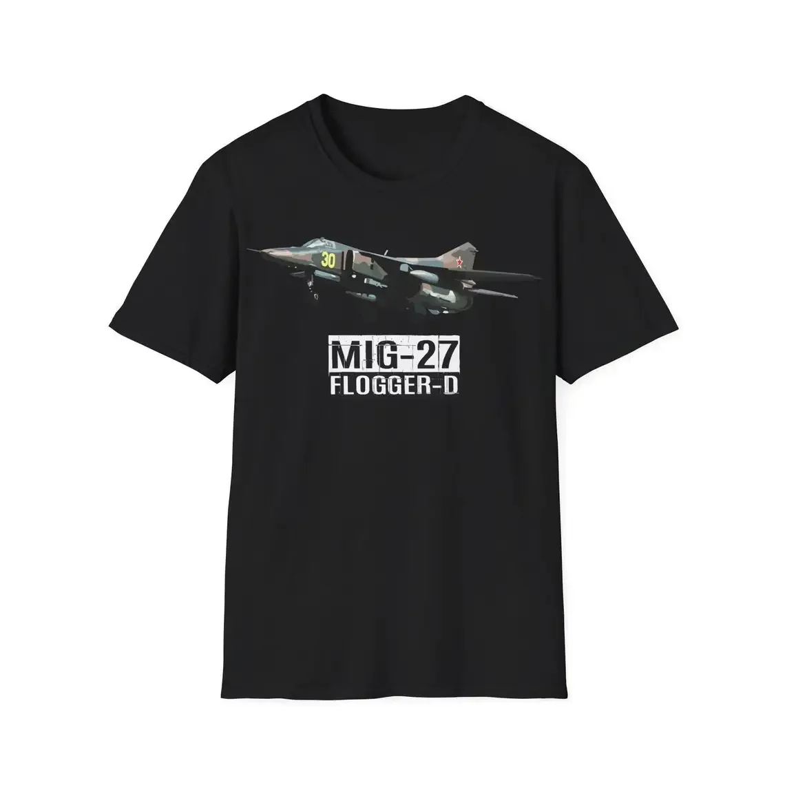 

Soviet Russian MiG-27 Flogger-D Ground-attack Aircraft T-Shirt 100% Cotton O-Neck Short Sleeve Casual Mens T-shirt Size S-3XL