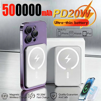 500000mAh Magnetic Power Bank Wireless PD 20W Fast Charger Portable External Battery Pack For iPhone Huawei Samsung 2026