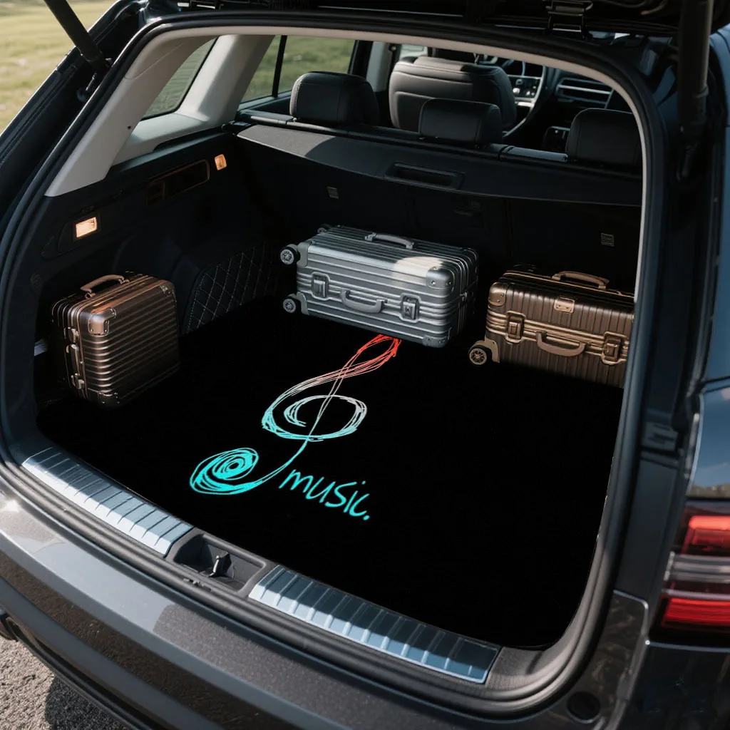 1pc Car Decorative Print Trunk Mat, A Must-Have For Travel, Universal For Various Car Models, An Indispensable Interior Decorati