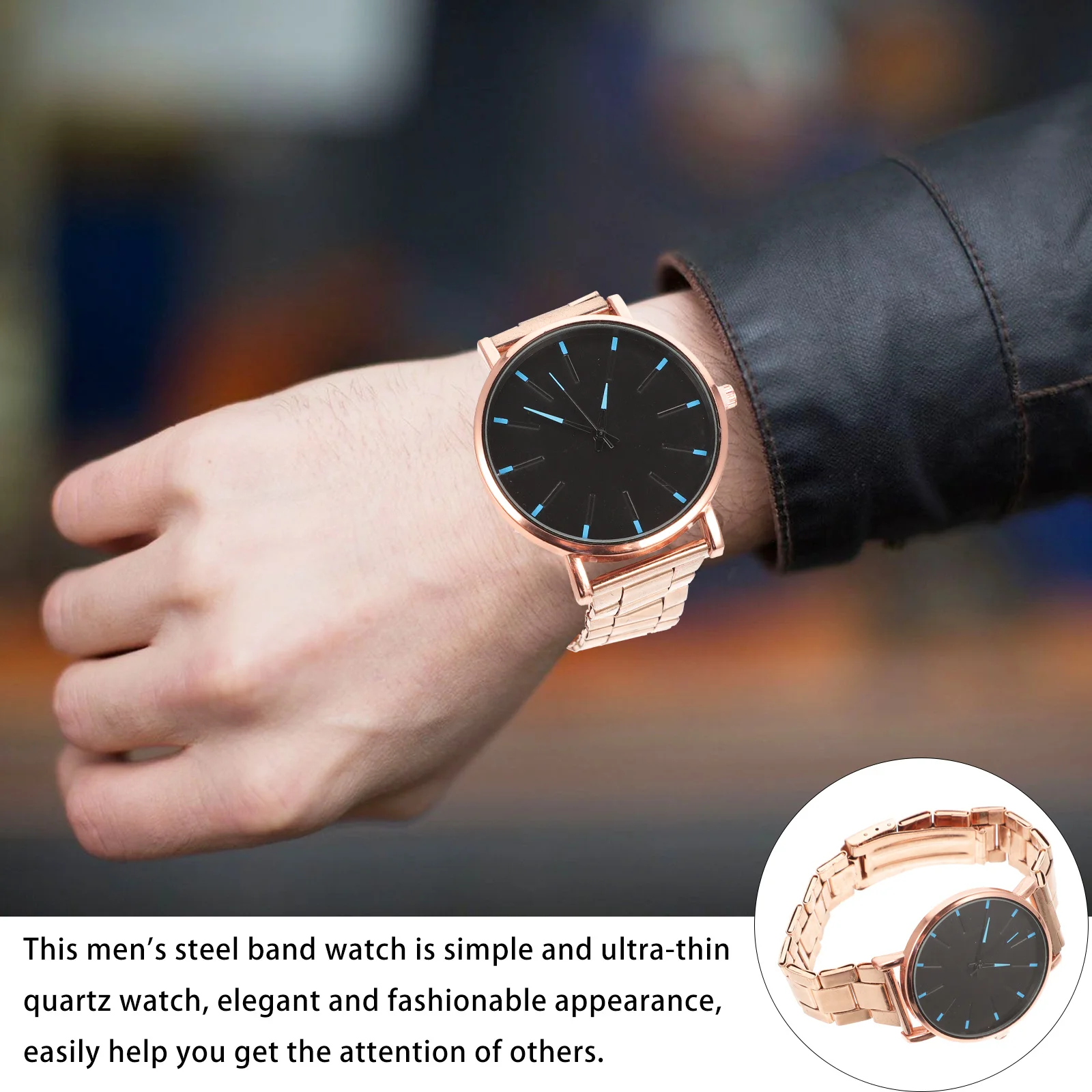 

Stainless Steel Wrist For Men Smooth Strap Classic Watch For Men Fashion Wristwatch Bracelet Watch