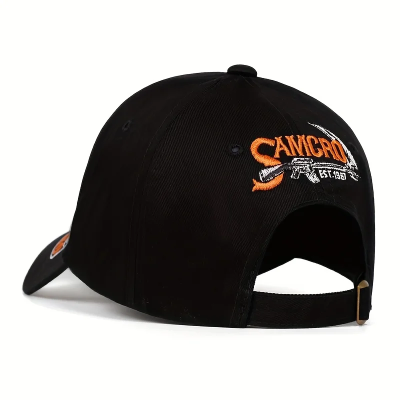 SAMCRO Baseballkappe SOA Sons of Anarchy Totenkopf-Stickerei, lässige Snapback-Mütze, modische, hochwertige Renn- und Motorrad-Sportmütze – Detail 5