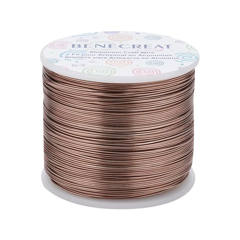 Matte Aluminum Wire Coconut Brown 20 17 15 10 Gauge 0.8mm 1.mm 1.5mm 2.5mm Bendable Metal Craft Wire for handmade jewelry