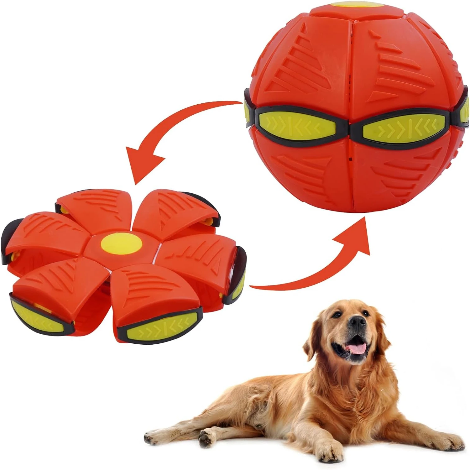 Pet Toy Flying Saucer Ball for Dogs, Magic UFO Ball for Dog Outdoor Sports, Decompression Flying Flat Throw Disc Balls for Mediu