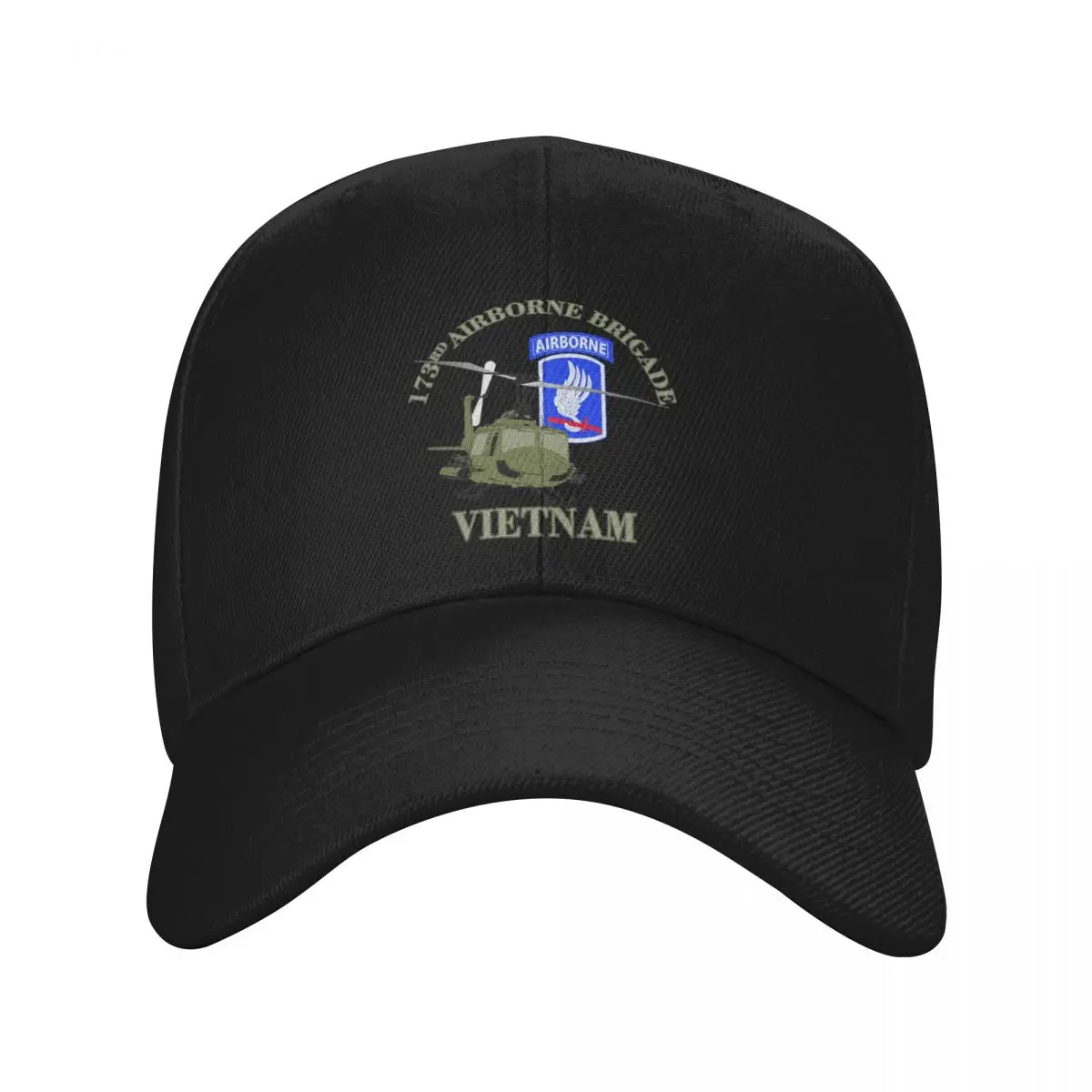 173rd Airborne Vietnam -UH-1 Gunship Baseball Cap Hood Christmas Hat Men's Caps Women's