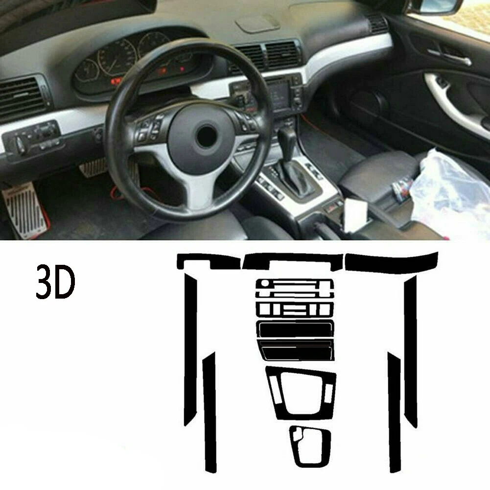 

Carbon Fiber Look 3D Interior For Dash Wrap Trim Sticker for BMW 3 Series E46 1998 2005 Left Hand Drive Vehicle Use